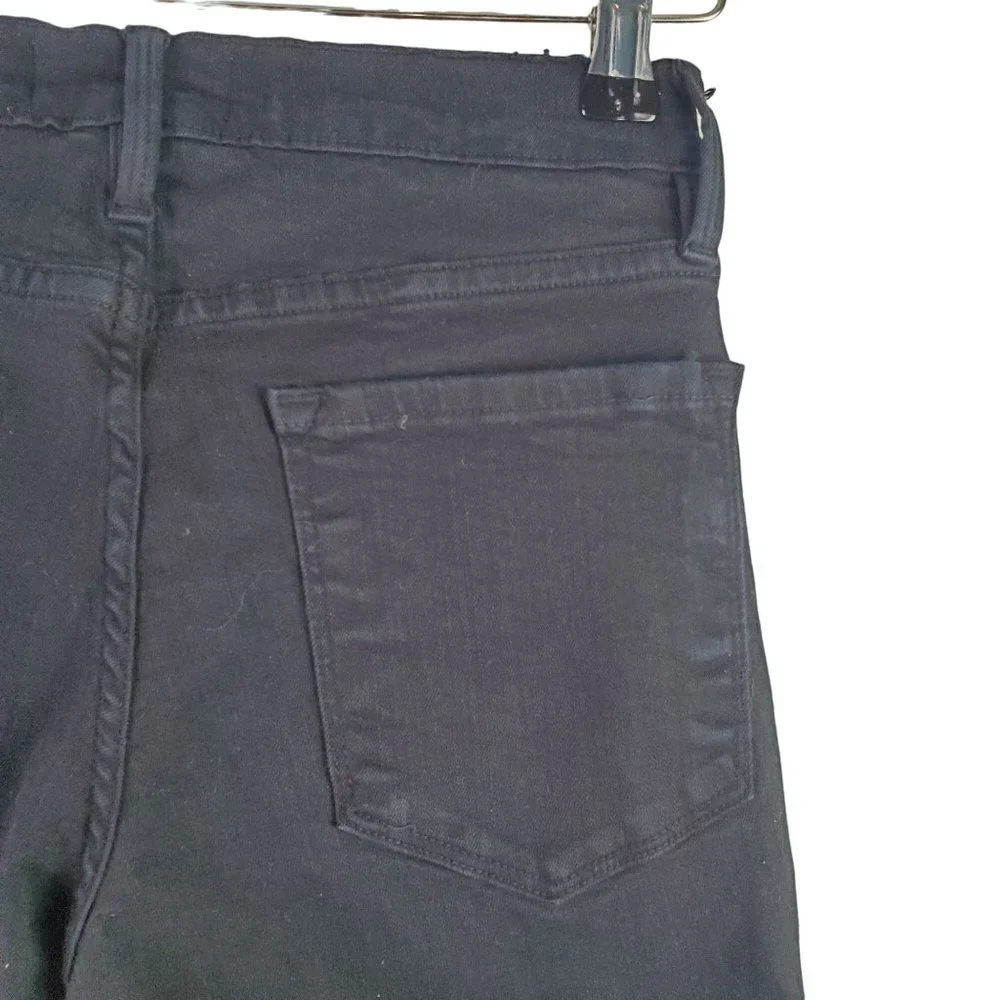 Frame Le Skinny De Jeanne Black Distressed Ripped Jeans, 26 - Picture 4 of 11